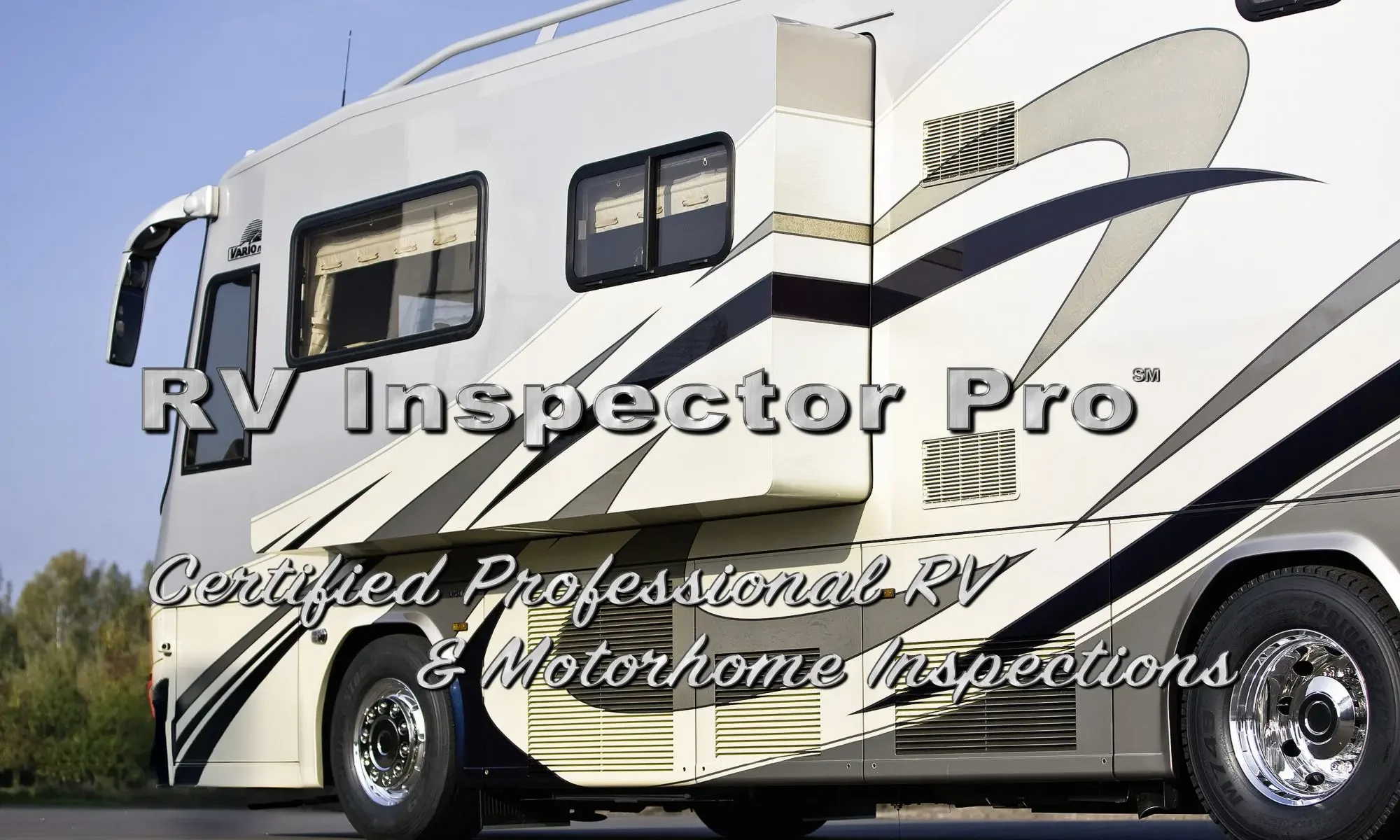 RV Inspector Pro logo over motorhome