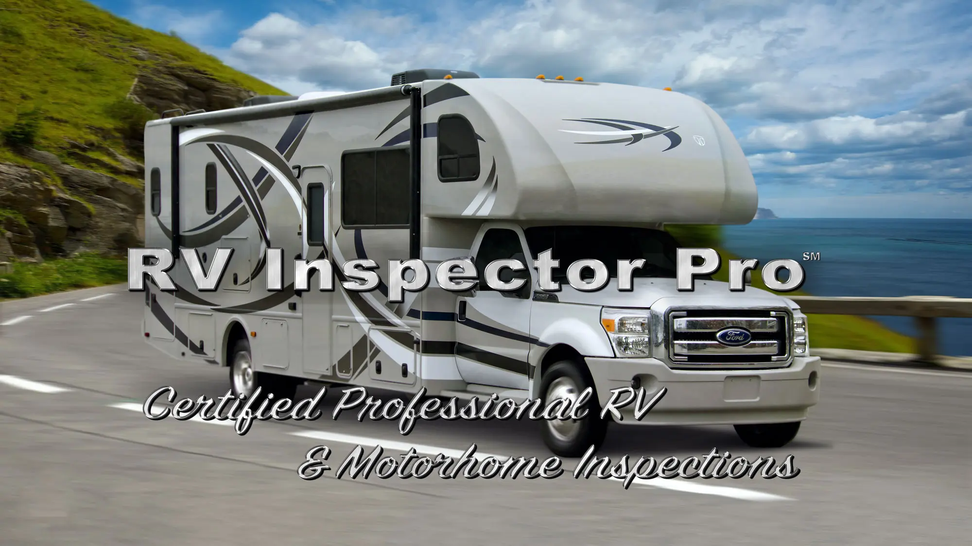 RV Inspector Pro logo over motorhome